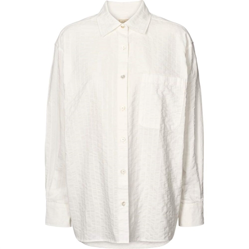 LISVA NIKOLINE SOLUD L/S POPLIN SHIRT WHISPER WHITE